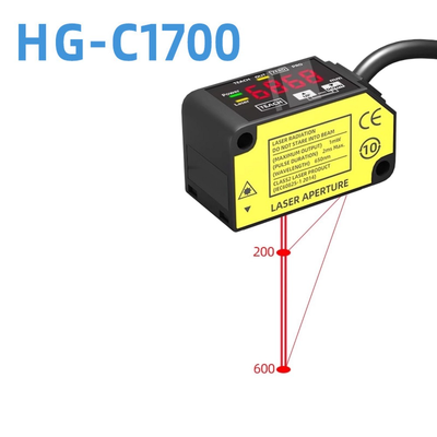 Cảm biến dịch chuyển laser HG-C1700 700Mm Khoảng cách tham chiếu Phạm vi đo dài CMOS Image Sensor IP67 12-24V Dc NPN PNP 0-5V 4-20Ma tín hiệu tương tự