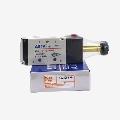 Airtac 4V210-08 thân van duy nhất 5/2 Way Pneumatic Directional Valve 1/4 Inch Thread Port Aluminium Alloy Sliding Spool Cho bộ lắp ráp cuộn dây tách biệt