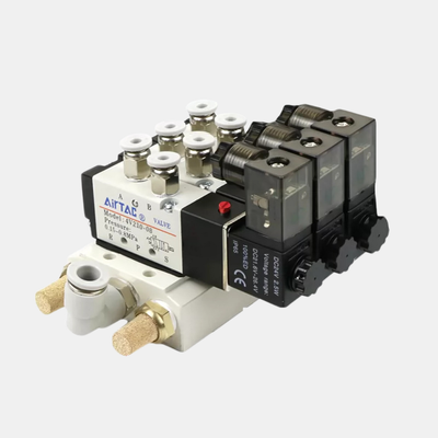 Van điện từ Airtac 4V110-06 đa vị trí 2 / 3 / 4 / 5 / 6 trạm Bộ tích hợp điều khiển bằng tay cho điều khiển xi lanh khí nén